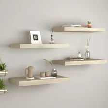   vidaXL 4 db tölgyszínű MDF lebegő fali polc 60 x 23,5 x 3,8 cm