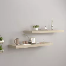   vidaXL 2 db tölgyszínű MDF lebegő fali polc 80 x 23,5 x 3,8 cm