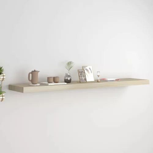 vidaXL tölgyszínű MDF lebegő fali polc 120 x 23,5 x 3,8 cm