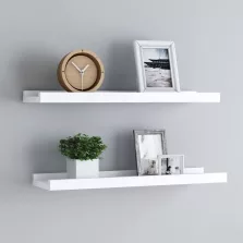   vidaXL 2 db fehér MDF szegélypolc képkeretekhez 40 x 9 x 3 cm