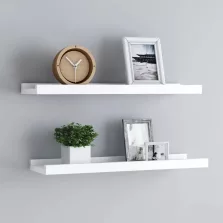   vidaXL 2 db fehér MDF szegélypolc képkeretekhez 60 x 9 x 3 cm