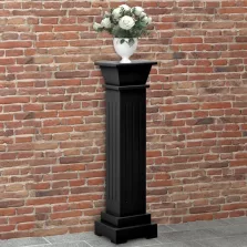   vidaXL klasszikus fekete MDF szögletes oszlop virágállvány 17x17x66cm