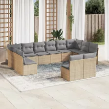   vidaXL 12 részes bézs polyrattan kerti ülőgarnitúra párnákkal
