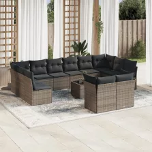   vidaXL 13 részes szürke polyrattan kerti ülőgarnitúra párnákkal