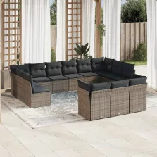   vidaXL 13 részes szürke polyrattan kerti ülőgarnitúra párnákkal