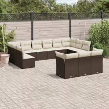   vidaXL 13 részes barna polyrattan kerti ülőgarnitúra párnákkal