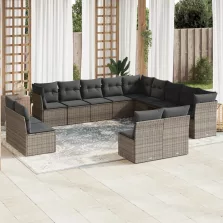   vidaXL 13 részes szürke polyrattan kerti ülőgarnitúra párnákkal