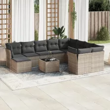   vidaXL 11 részes szürke polyrattan kerti ülőgarnitúra párnákkal