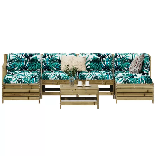 vidaXL 7 részes impregnált fenyőfa kerti kanapészett