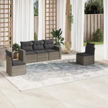   vidaXL 5 részes szürke polyrattan kerti ülőgarnitúra párnákkal