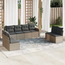   vidaXL 8 részes szürke polyrattan kerti ülőgarnitúra párnákkal