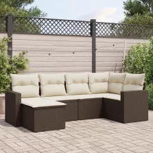  vidaXL 6 részes barna polyrattan kerti ülőgarnitúra párnával