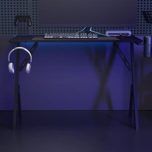 vidaXL fekete Y-lábú gamer asztal 110 x 60 x 75 cm