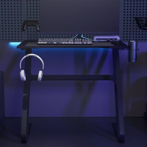 vidaXL fekete ZZ-lábú gamer asztal 90 x 60 x 75 cm