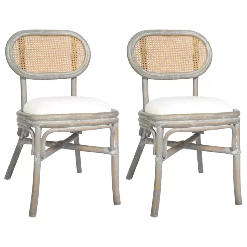 vidaXL 2 db szürke vászonkárpitozású étkezőszék