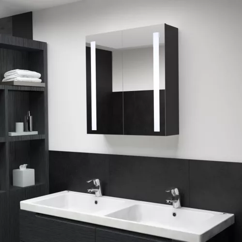 vidaXL LED-es tükrös fürdőszobaszekrény 62 x 14 x 60 cm