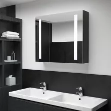   vidaXL tükrös fürdőszobaszekrény LED világítással 89 x 14 x 62 cm