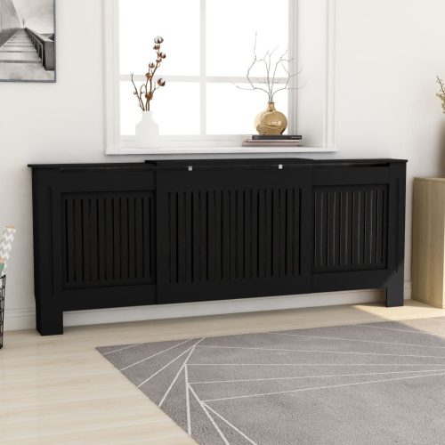 vidaXL fekete MDF radiátorburkolat 205 cm