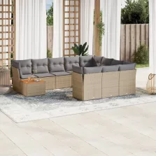   vidaXL 11részes vegyes bézs polyrattan kerti ülőgarnitúra párnákkal