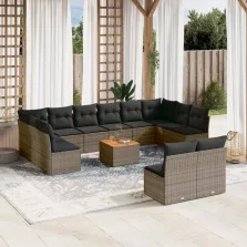   vidaXL 13 részes szürke polyrattan kerti ülőgarnitúra párnákkal