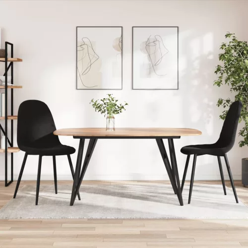 vidaXL 2 db fekete bársony étkezőszék