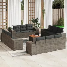   vidaXL 13 részes szürke polyrattan kerti ülőgarnitúra párnákkal