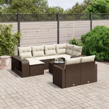   vidaXL 11 részes barna polyrattan kerti ülőgarnitúra párnákkal