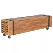 vidaXL tömör tíkfa TV-állvány 110 x 30 x 32,5 cm