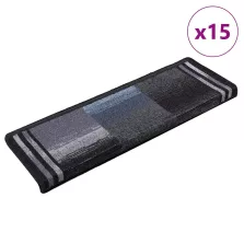   vidaXL 15 db fekete-szürke öntapadó lépcsőszőnyeg 65x21x4 cm