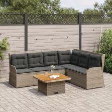   vidaXL 5 részes szürke polyrattan kerti ülőgarnitúra párnákkal