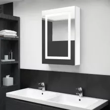   vidaXL fényes fehér LED-es tükrös fürdőszobaszekrény 50 x 13 x 70 cm