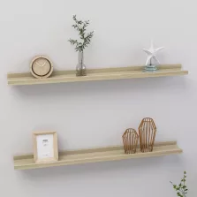 vidaXL 2 db sonoma tölgy színű fali polc 80 x 9 x 3 cm