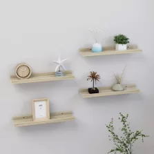 vidaXL 4 db sonoma tölgy színű fali polc 40 x 9 x 3 cm