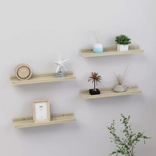 vidaXL 4 db sonoma tölgy színű fali polc 40 x 9 x 3 cm