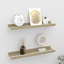   vidaXL 2 db fehér és sonoma tölgy színű fali polc 40 x 9 x 3 cm