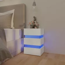   vidaXL fehér szerelt fa LED-es éjjeliszekrény 45 x 35 x 67 cm