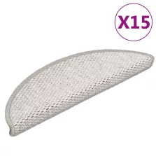   vidaXL 15 db szizál hatású platina öntapadó lépcsőszőnyeg 56x17x3 cm