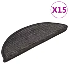   vidaXL 15 db szizál hatású antracitszürke lépcsőszőnyeg 56x17x3 cm