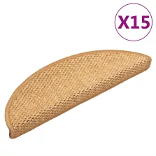   vidaXL 15 db szizálhatású szizálszínű öntapadó lépcsőszőnyeg 56x17x3cm