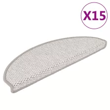   vidaXL 15 db szizál hatású platina öntapadó lépcsőszőnyeg 65x21x4 cm