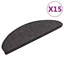   vidaXL 15 db szizál hatású antracitszürke lépcsőszőnyeg 65x21x4 cm