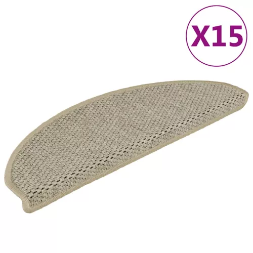 vidaXL 15 db szizálhatású világoszöld öntapadó lépcsőszőnyeg 65x21x4cm