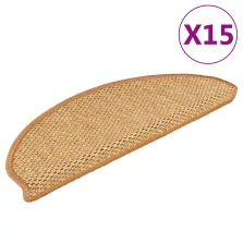   vidaXL 15 db szizálhatású szizálszínű öntapadó lépcsőszőnyeg 65x21x4cm