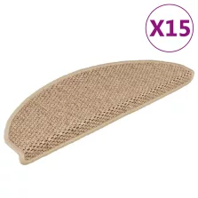   vidaXL 15 db szizál hatású homokszínű öntapadó lépcsőszőnyeg 65x21x4cm