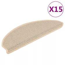   vidaXL 15 db szizál hatású berber öntapadó lépcsőszőnyeg 65x21x4 cm