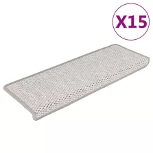   vidaXL 15 db szizál hatású platina öntapadó lépcsőszőnyeg 65x21x4 cm