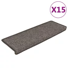   vidaXL 15 db szizál hatású szürke-bézs lépcsőszőnyeg 65x21x4 cm