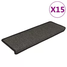   vidaXL 15 db szizál hatású antracitszürke lépcsőszőnyeg 65x21x4 cm