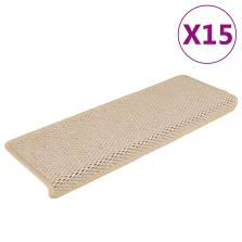   vidaXL 15 db szizál hatású Berber öntapadó lépcsőszőnyeg 65x21x4 cm