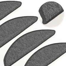   vidaXL 15 db bézs-szürke öntapadó lépcsőszőnyeg 56x17x3 cm